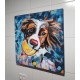 Quadro decorativo  pintado a mão cachorro medida 60x60  