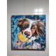 Quadro decorativo  pintado a mão cachorro medida 60x60  