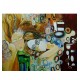 Quadro decorativo pintado a mão releitura da obra O beijo de Klimt por Katia Almeida 100X130 