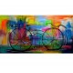 Quadro decorativo pintado a mão tema bike, ciclismo, bicicleta medida 80x150 