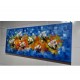 Quadro decorativo pintado a mão peixes 1A medida 40x100