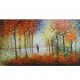 Quadro decorativo pintado a mão arvores e casal , medida 70x120