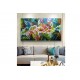 Quadro decorativo floral moderno abstrato,modelo 2,  medida 70x120 