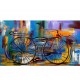 Quadro decorativo pintado a mão tema bike, ciclismo, bicicleta medida 80x120