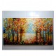 Quadro decorativo pintado a mão paisagem abstrato arvores 80x150 COD 1322