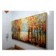 Quadro decorativo pintado a mão paisagem abstrato arvores 80x150 COD 1322