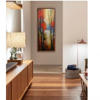 Quadro decorativo pintado a mão  paisagem 100x40