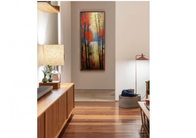 Quadro decorativo pintado a mão  paisagem 100x40